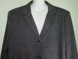 NWT Le Suit Black Grey White Teal Business Career Pant Suit Set Size 