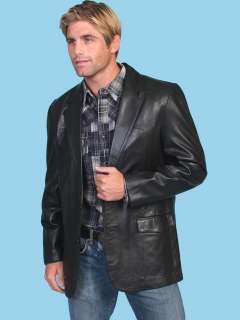Scully Big Mens Black Lamb Leather Jacket Blazer #501  
