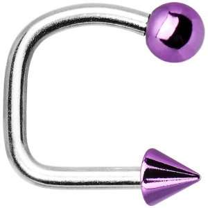  Purple Titanium Ball Spike Lippy Loop Labret Jewelry