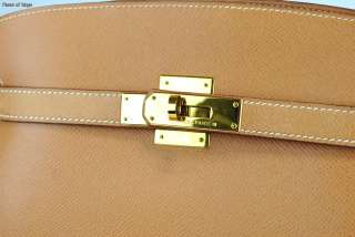 Authentic Hermes Brown Leather KELLY SPORT Shoulder Bag Couchevel X 
