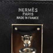 HERMES Box Leather KELLY 32 Bag Handbag Purse Black  
