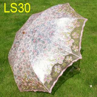   Embroidery Lace Folding Anti Uv Wedding Ladys Parasol Bridal Umbrella
