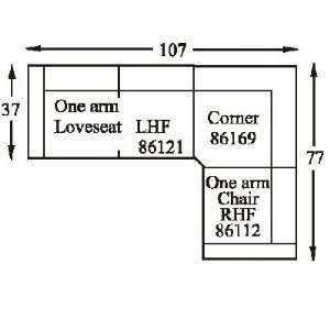  Lind 861 6 Sectional Sofa Arrangement (3 pieces) (Price is 