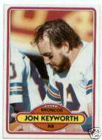 1980 TOPPS CARD # 22 JON KEYWORTH   RB BRONCOS  