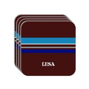 Personal Name Gift   LESA Set of 4 Mini Mousepad Coasters (blue 