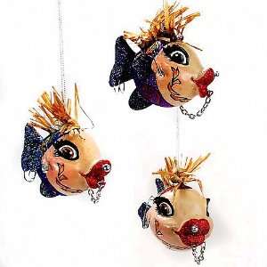  Katherines Collection Tattoo Kissing Fish Ornament Set of 