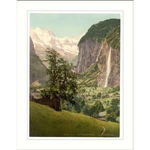 Lauterbrunnen Valley with Staubbach Waterfall Bernese Oberland 