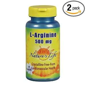  Natures Life L Arginine Capsules, 500 Mg, 50 Count (Pack 