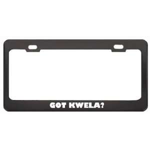 Got Kwela? Music Musical Instrument Black Metal License Plate Frame 