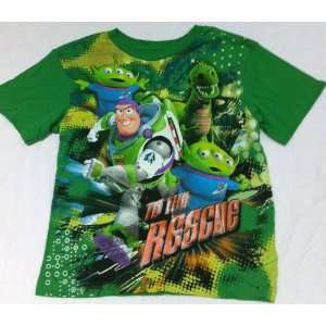  Boy Size Large 7, Disney Toy Story, to the Rescue Green T 