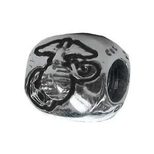  Zable Sterling Silver Marines Emblem Bead Jewelry