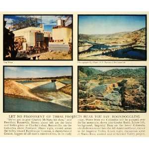 1940 Print Bonneville Dam Rattlesnake Canyon Central Valley Shasta Dam 