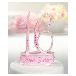  Sweet 16 16th Birthday Cake Topper with Swarovski Crystals 