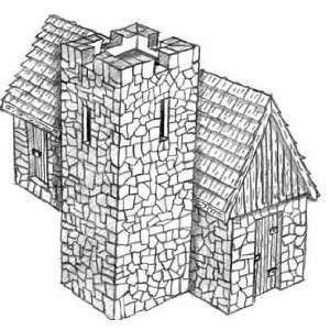   Terrain 15mm Napoleonic   Stone Shingle Church w/Keep Toys & Games