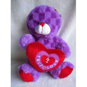  Purple Teddy Bear with True Love Heart 9 Plush Toy 