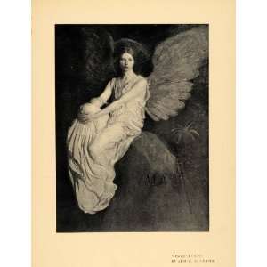  1908 Print Winged Figure Angel Halo VAEA Smug Women Art 