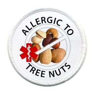 ALLERGIC to TREE NUTS Allergy Medical Alert 4 inch Sew on 