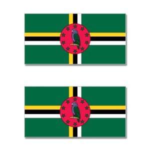  Dominica Country Flag   Sheet of 2   Window Bumper 