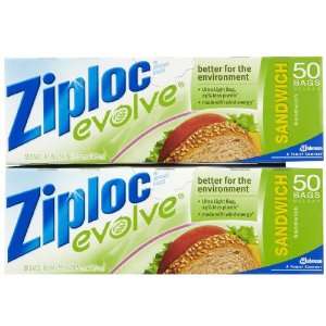 Ziploc Evolve Sandwich Bags, 50 ct 2 pack  Kitchen 