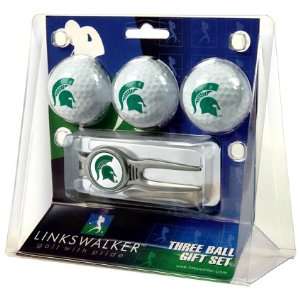  Michigan State Spartans 3 Golf Ball Gift Pack w/ Kool Tool 