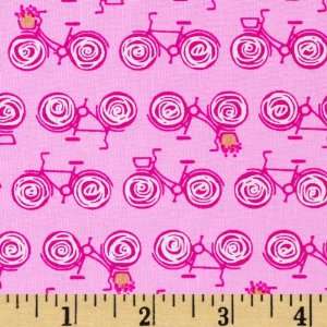   Weekends Go By Bike Violet Fabric By The Yard Arts, Crafts & Sewing