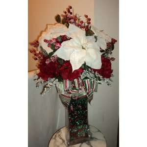  New Christmas/Holiday White Pearle Poinsettia Floral