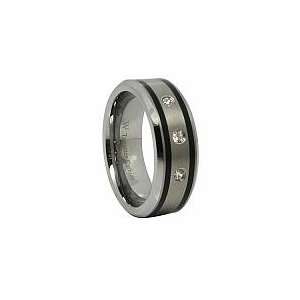   Ring with Three Cubic Zircon Stones Inlay Mens Ladies Unisex Ring