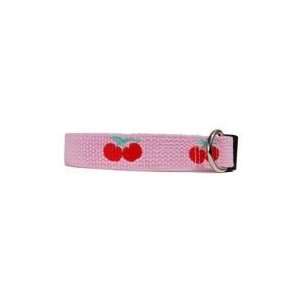   Dog Collar with Sturdy Metal Clasp (Pink and Green, Large Collar