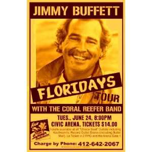 Jimmy Buffet Floridays Tour with the Coral Reefer Band Concert Sheet 