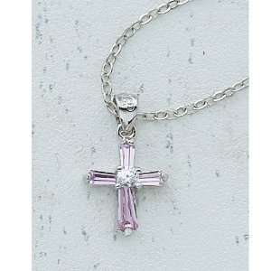   Pendant Necklace Medal P21 Pink Cross Pendant Necklace Medal With 16