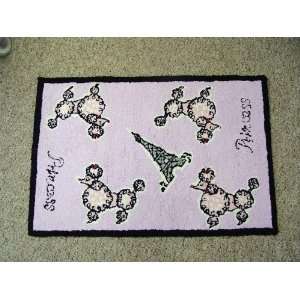  French Princess Poodle Pink Eiffel Tower Throw Area Rug 