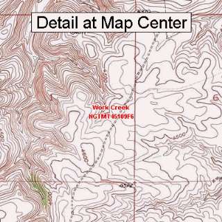   Topographic Quadrangle Map   Work Creek, Montana (Folded/Waterproof