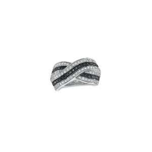   and White Diamond Crossover Band in 10K White Gold 1 CT. T.W. classic