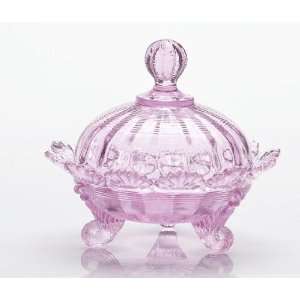  Mosser Glass Footed Fruit Bowl   Passion Pink Kitchen 