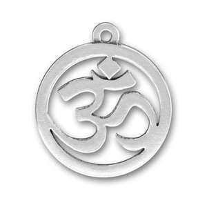    Sterling Silver Charm Pendant Yoga Om Sanskrit Symbol Jewelry