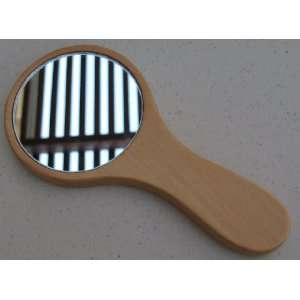  Small Wooden Handheld Mirror   6 inches x 3 inches 