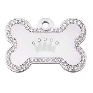  Quick Tag Large Pave Crown Bone Personalized Engraved Pet 