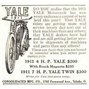   Motorcycle Twin Toledo OH Antique   Original Print Ad