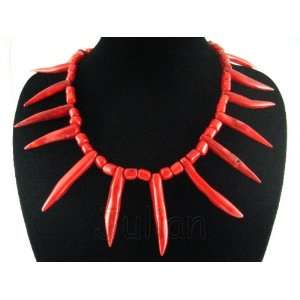  17 Natural Red Coral Necklace J005