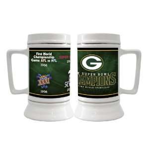  Green Bay Packers 22oz 4 time Super Bowl XLV Champions Ceramic Stein 