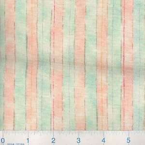  45 Wide Sweet Treats Candy Stripe Peach/Mint Fabric By 
