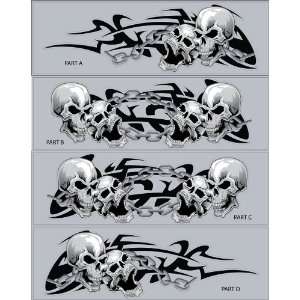  4PC Graphic Kit   Tribal Skull w/ Chain Link Automotive