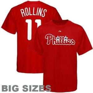   #11 Jimmy Rollins Red Player Big Sizes T shirt