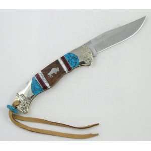 Wrangler David Yellowhorse Hand Crafted American Buffalo Folding Knife 