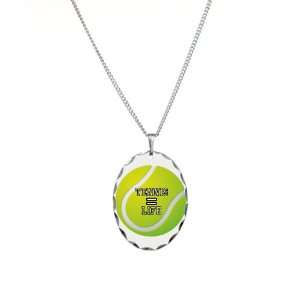    Necklace Oval Charm Tennis Equals Life Artsmith Inc Jewelry