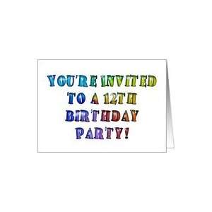  Rainbow 12th birthday party invitation Card Toys & Games