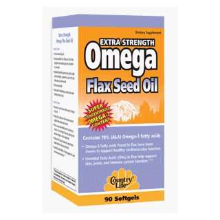  COUNTRY LIFE EXTRA STRENGTH OMEGA FLAX SEED OIL 90 GELS 