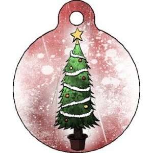  Illustrated Christmas Tree Pet ID Tag for Dogs and Cats 