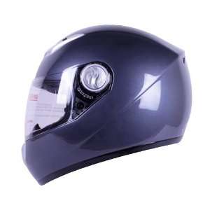  Fiber Glass Metallic Grey Motorcycle Helmet DOT (Medium 