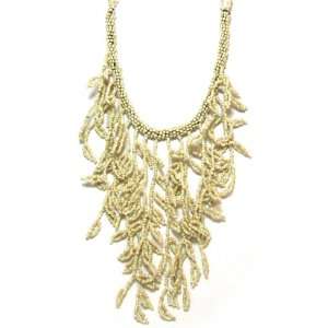   Designs Beaded Branches Bib Statement Necklace in Ivory Jewelry